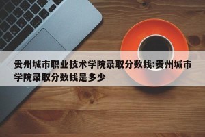 贵州城市职业技术学院录取分数线:贵州城市学院录取分数线是多少